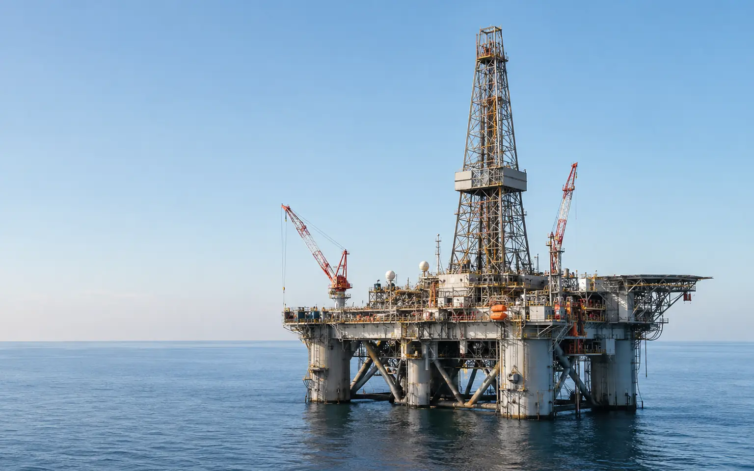 Offshore drilling platform operating at sea